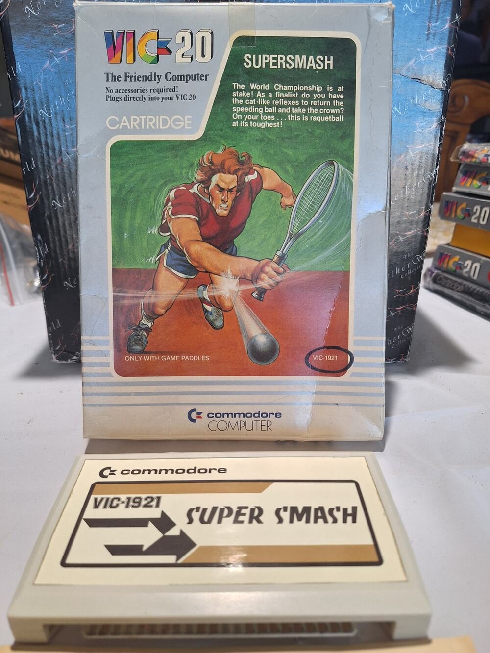 Commodore VIC-20 Super Smash VIC-1921 Mint Cartridge, w/Box Instructions Tested
